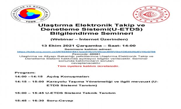 Ulaştırma Elektronik Takip ve Denetleme Sistemi(U-ETDS) Bilgilendirme Semineri