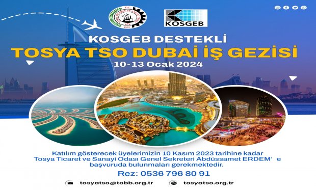 KOSGEB DESTEKLİ TOSYA TSO YURT DIŞI İŞ GEZİSİ